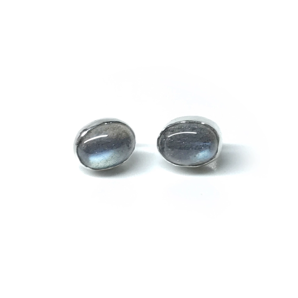 sterling silver and 8x6mm Labradorite earrings